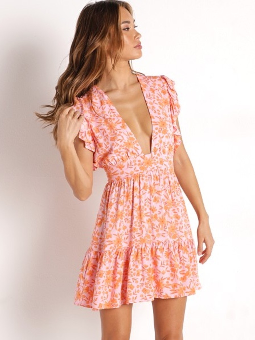 Stillwater The Jessie Mini Dress Pink Floral Open Back Size Small